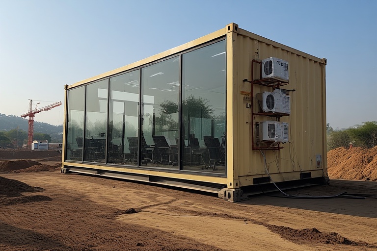 Container offices in Madhya Pradesh landscape